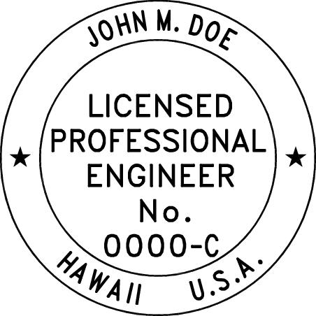 Hawaii Professional Engineer Stamp Pe Stamps - hawaii professional engineer stamp