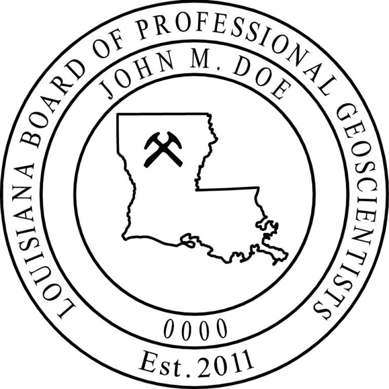 Louisiana Geoscientist Stamp PE Stamps
