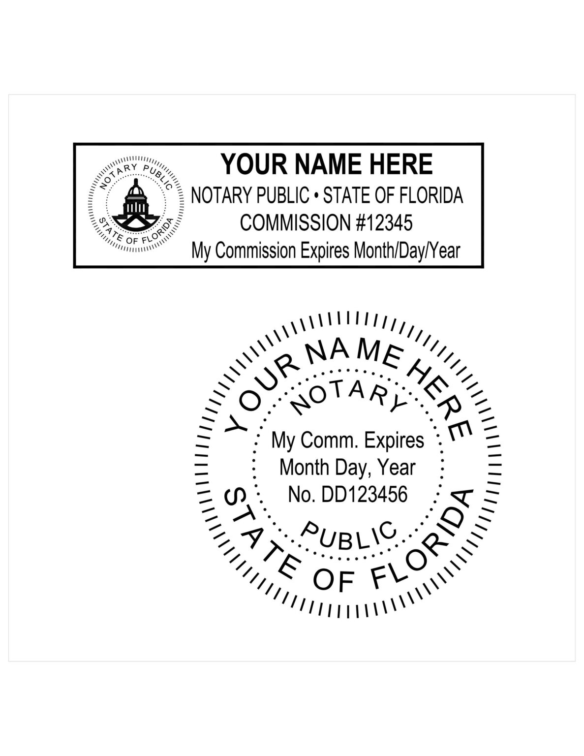 Florida Notary PE Stamps