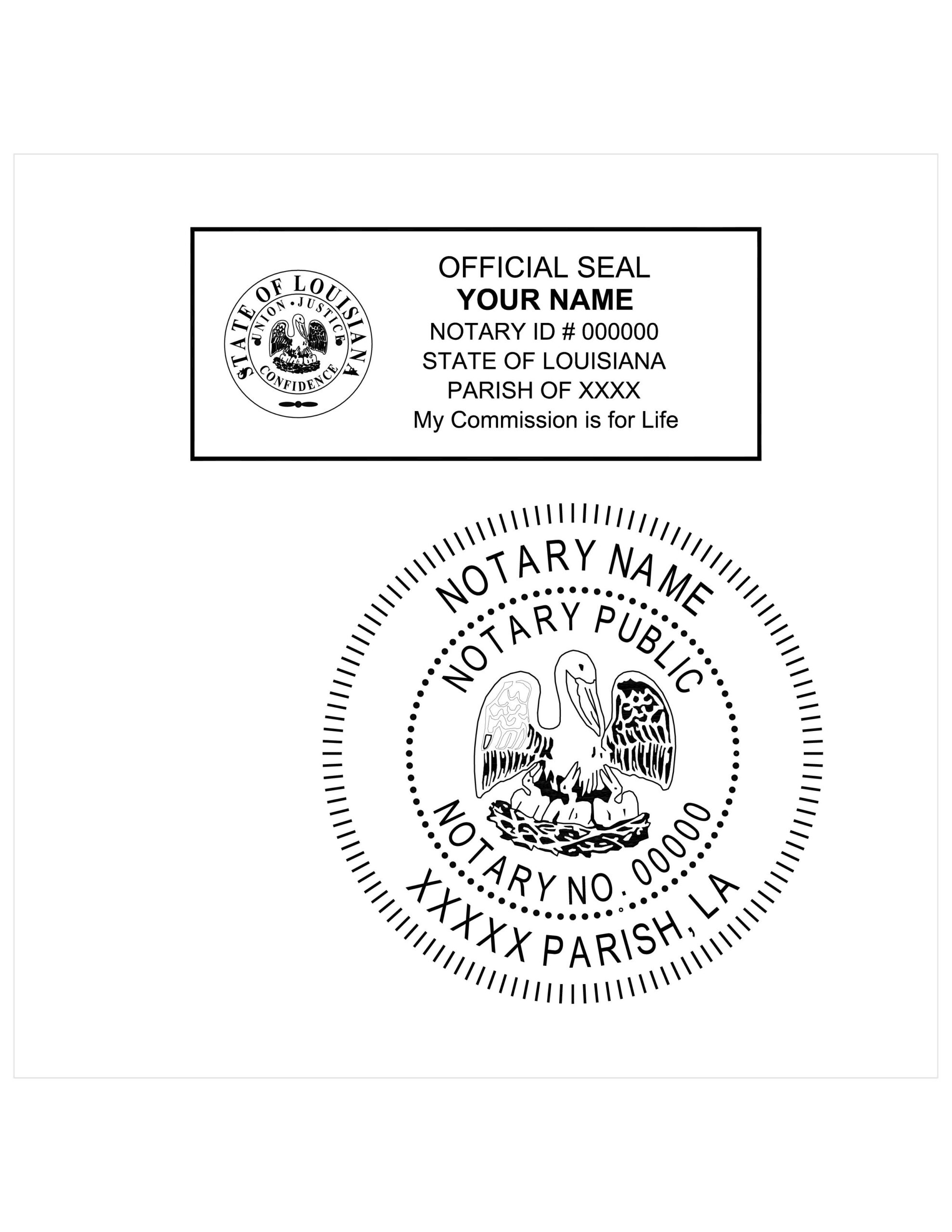Louisiana Notary PE Stamps
