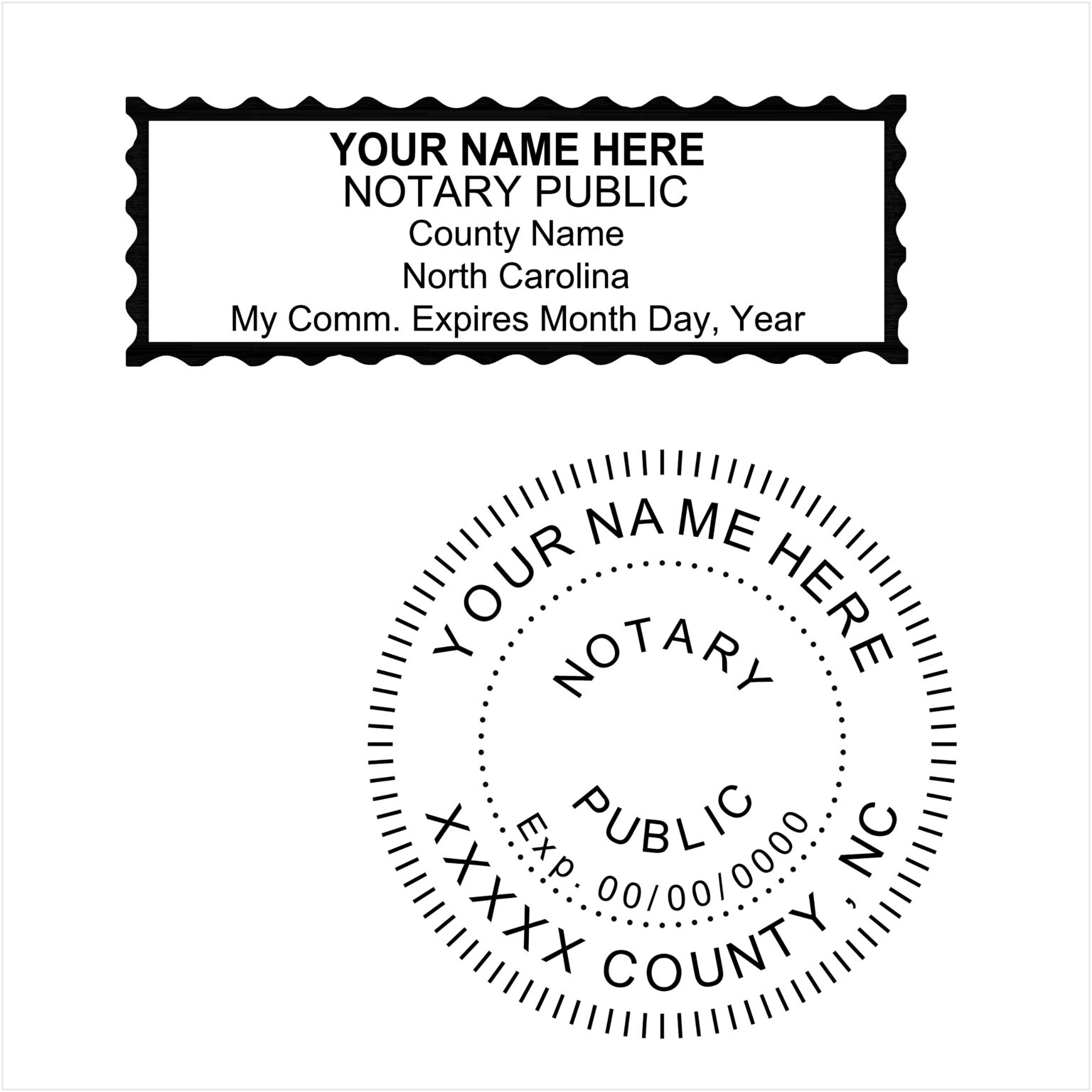 North Carolina Notary PE Stamps