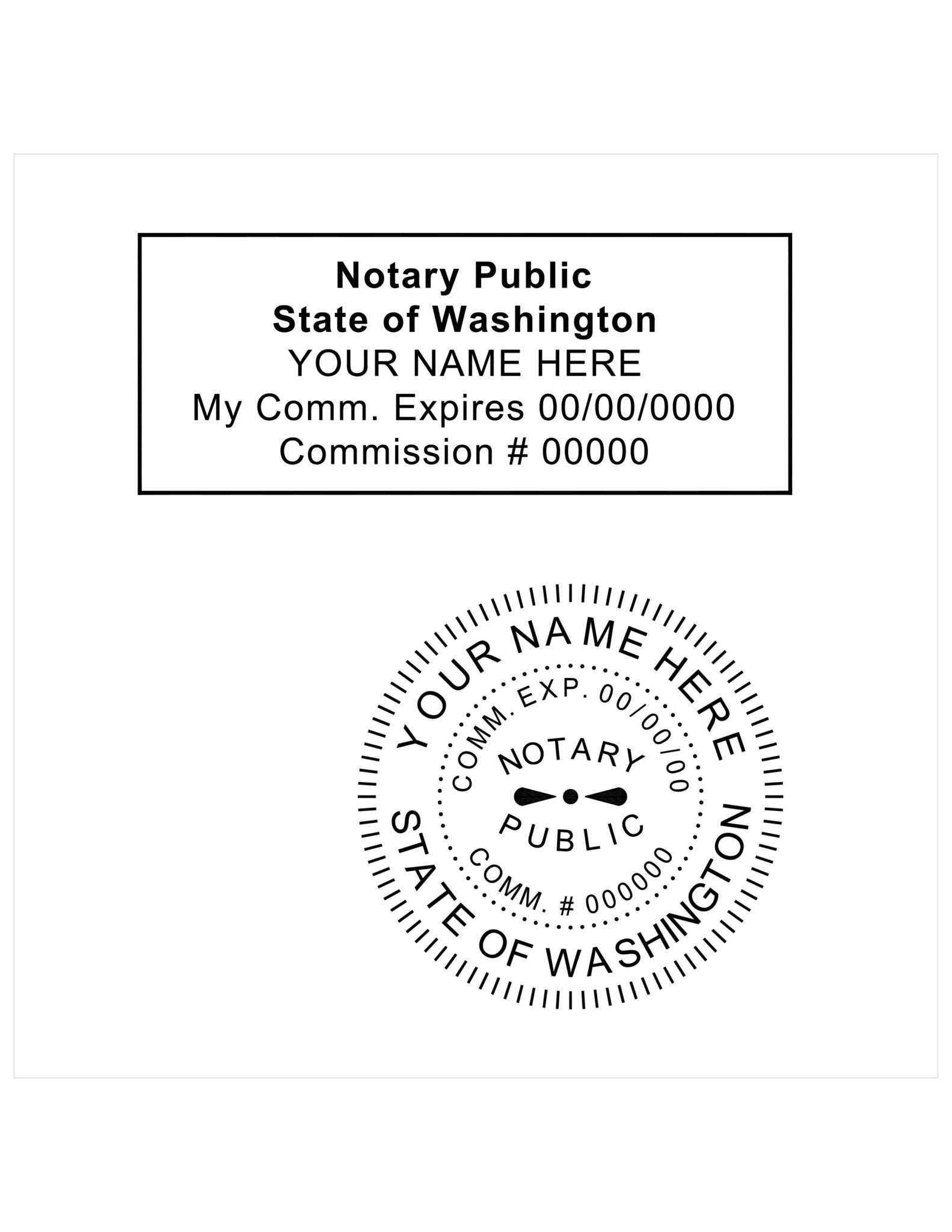 Washington Notary PE Stamps