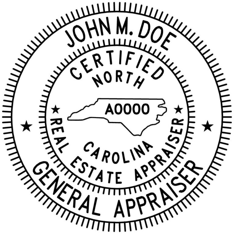 North Carolina Real Estate Appraiser PE Stamps