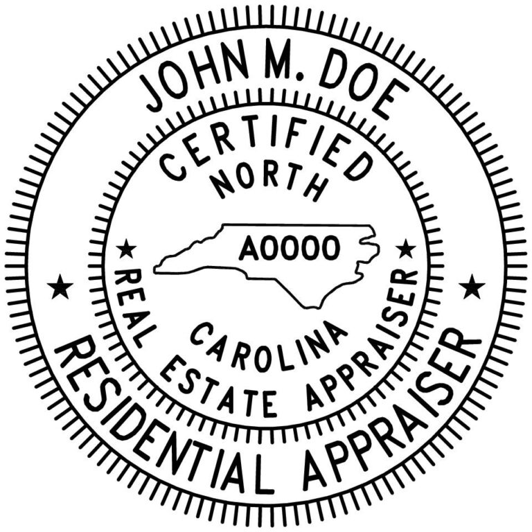 North Carolina Real Estate Appraiser PE Stamps