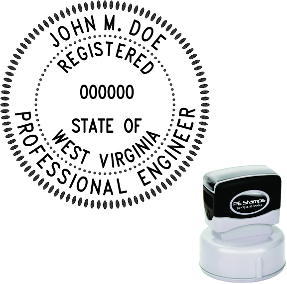 Round pre-inked stamp product photo (WV)